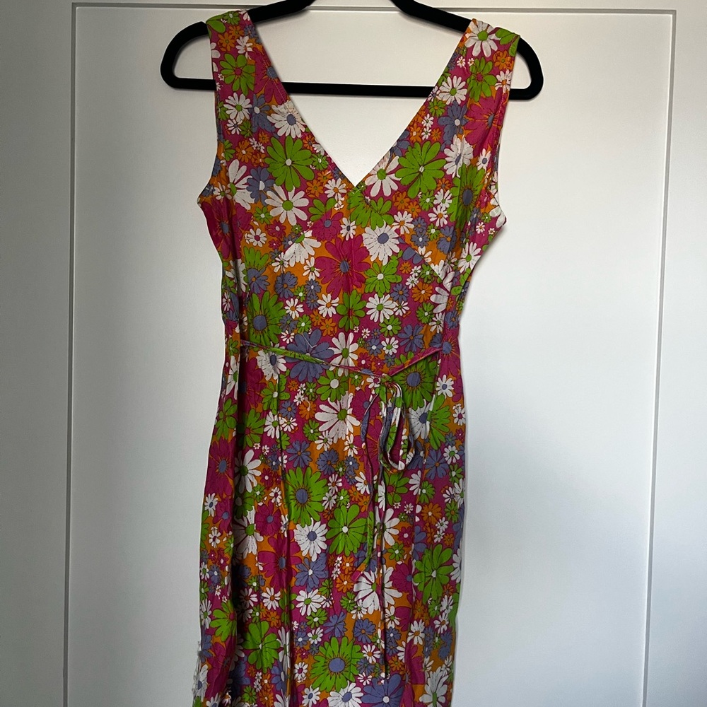 Peppermayo Pink Floral Mini Dress with Green and Purple Accents - Picture 8 of 9
